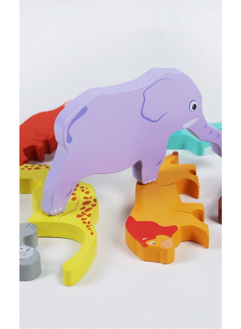 【Farm Animal Building Blocks】Kids Wooden Educational 3D Puzzle Toy | For Children 3+ Years | Safe Wood Material + Colorful Water-Based Paint | Smooth Rounded Edges | Cognitive Matching + Color/Shape Recognition | Develops Fine Motor Skills  Concentration | Enhances Hand-Eye Coordination  Spatial Imagination | Farm Theme Early Learning Toy - Image 2